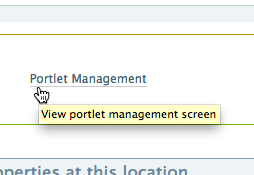 Portlet Management link
