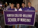 Students with nursing banner